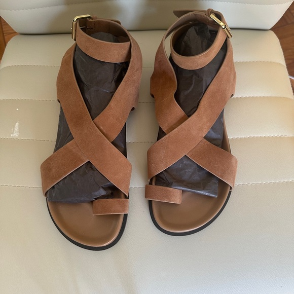 A. Emery Jalen Sandals Nutmeg Suede 40IT Like New!! With Box - Picture 3 of 10